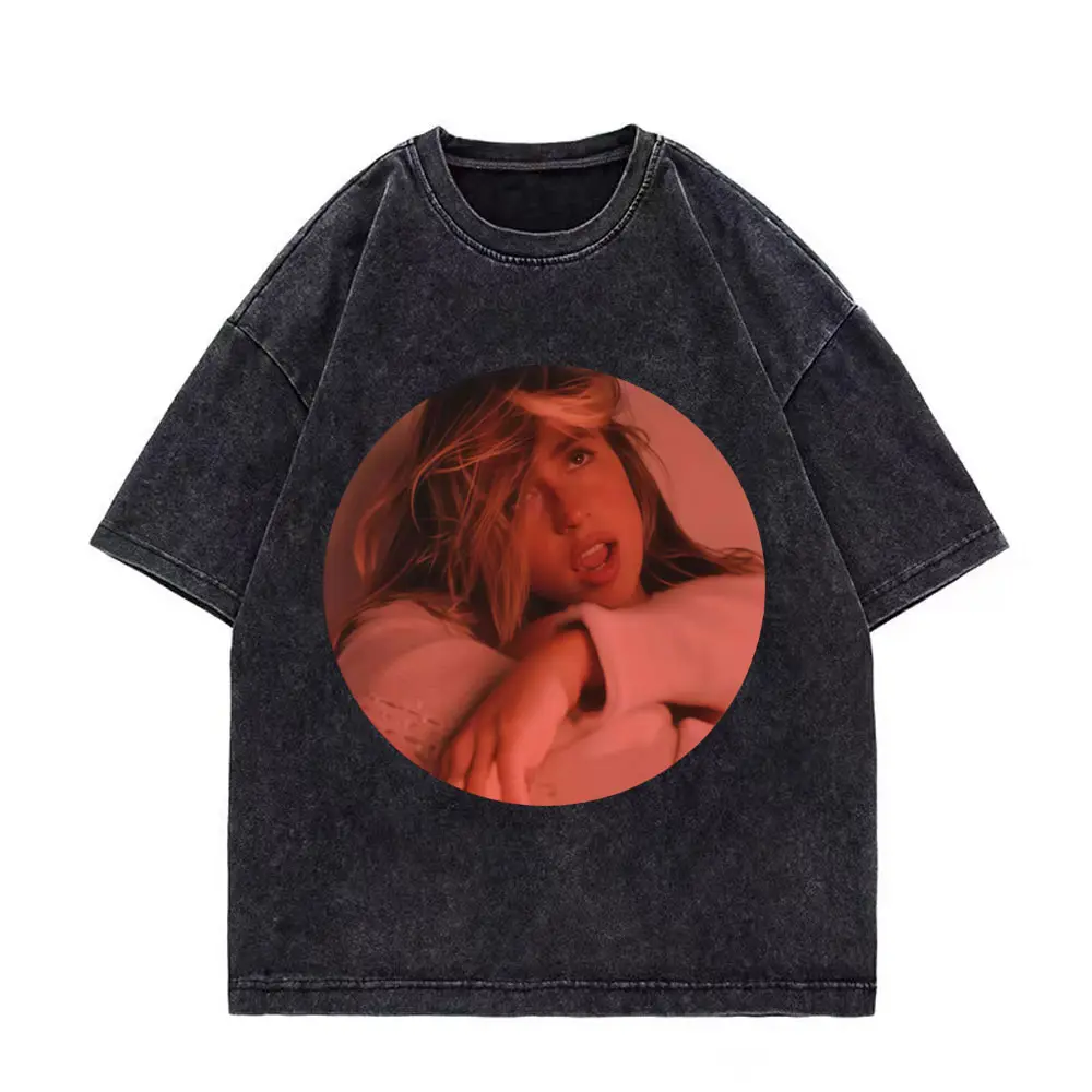 Tate McRae Miss Possessive Tour 2025 T Shirt High Street Fashion Trend Vintage Washed T-shirt Men Women Casual Cotton T-shirts