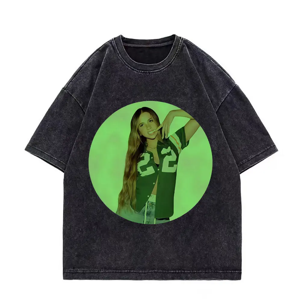 Tate McRae Miss Possessive Tour 2025 T Shirt High Street Fashion Trend Vintage Washed T-shirt Men Women Casual Cotton T-shirts