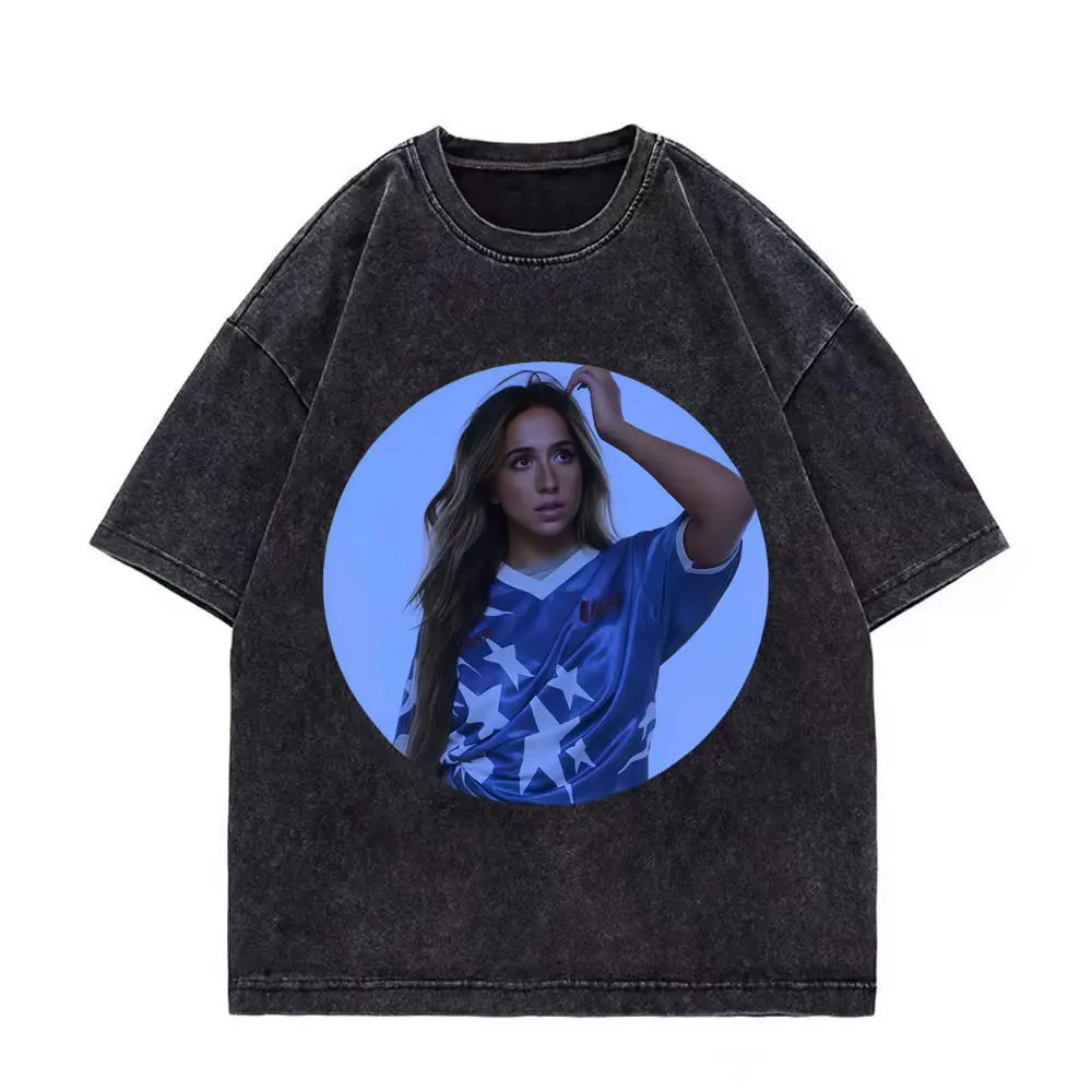 Tate McRae Miss Possessive Tour 2025 T Shirt High Street Fashion Trend Vintage Washed T-shirt Men Women Casual Cotton T-shirts