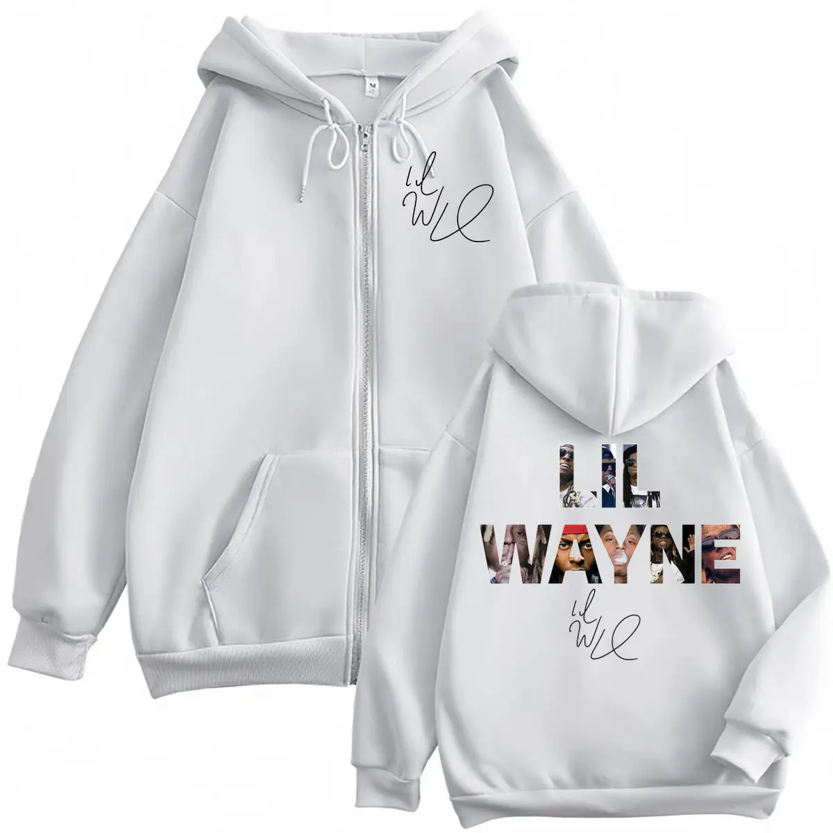 Rapper Lil Wayne Merch Zipper Hoodie Men Women Clothing Fashion Hip Hop Zip Up Pullovers High Quality Fleece Hooded Sweatshirts