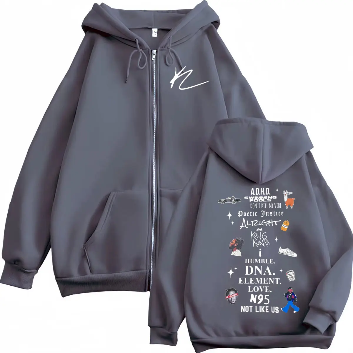 Rapper Kendrick Lamar Album Merch Zipper Hoodies Men's Women's Fashion Hip Hop Zip Up Pullovers High Quality Fleece Sweatshirts