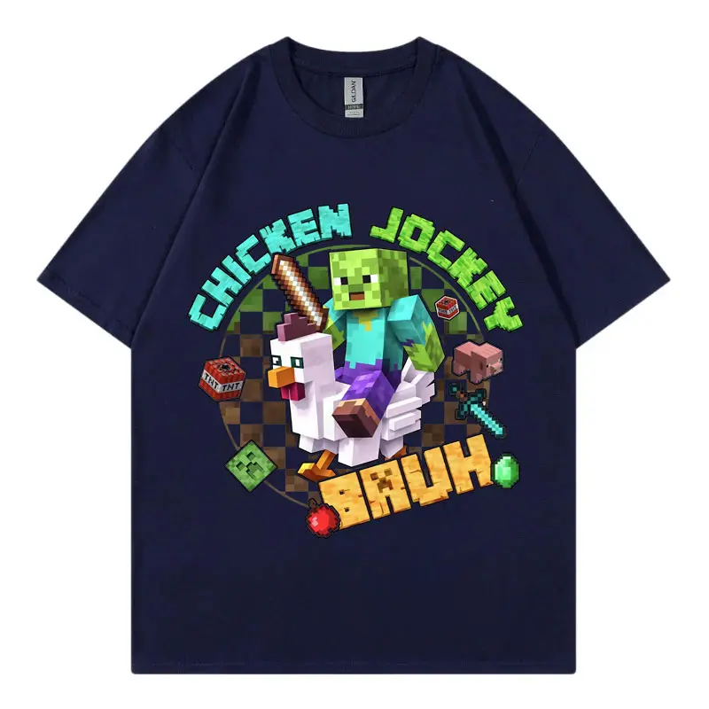 Funny Chicken Jockey Graphic T Shirts High Quality Fashion Y2k Clothing T-shirt Men Women Harajuku Cartoon Short Sleeve T-shirts