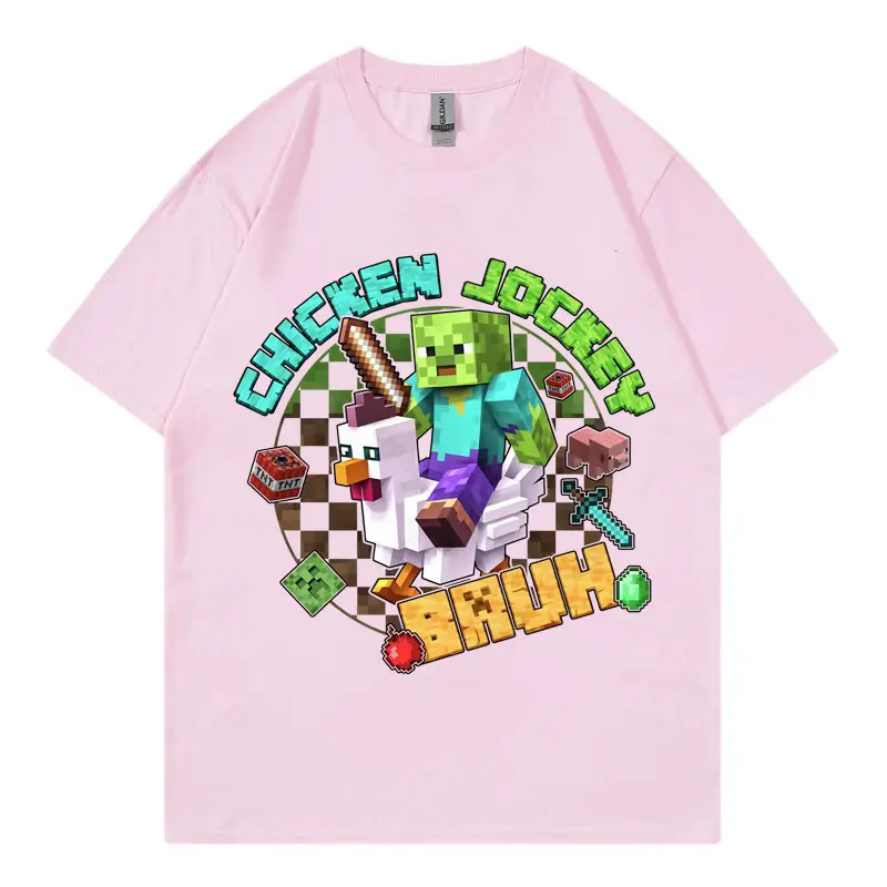 Funny Chicken Jockey Graphic T Shirts High Quality Fashion Y2k Clothing T-shirt Men Women Harajuku Cartoon Short Sleeve T-shirts