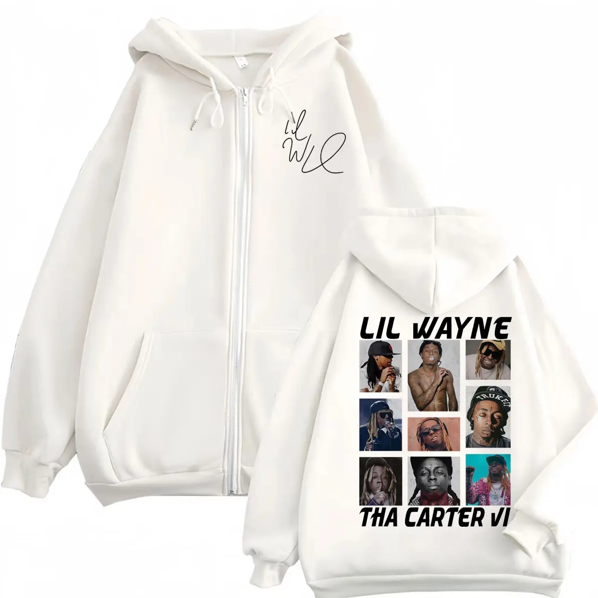 Lil Wayne Tha Carter VI Tour 2025 Merch Zipper Hoodies Harajuku Hip Hop Zip Up Sweatshirts Men Women Vintage Fashion Pullovers