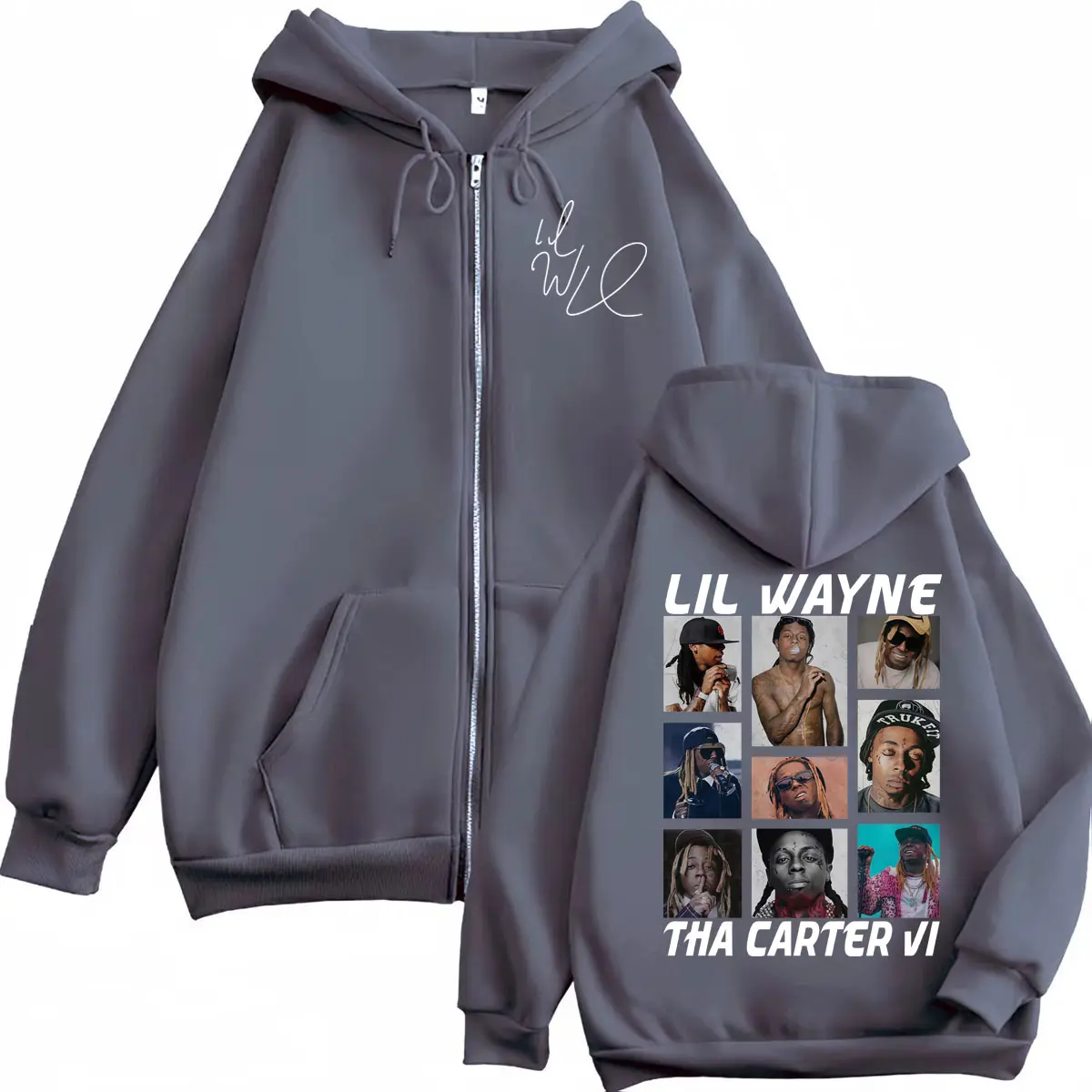 Lil Wayne Tha Carter VI Tour 2025 Merch Zipper Hoodies Harajuku Hip Hop Zip Up Sweatshirts Men Women Vintage Fashion Pullovers