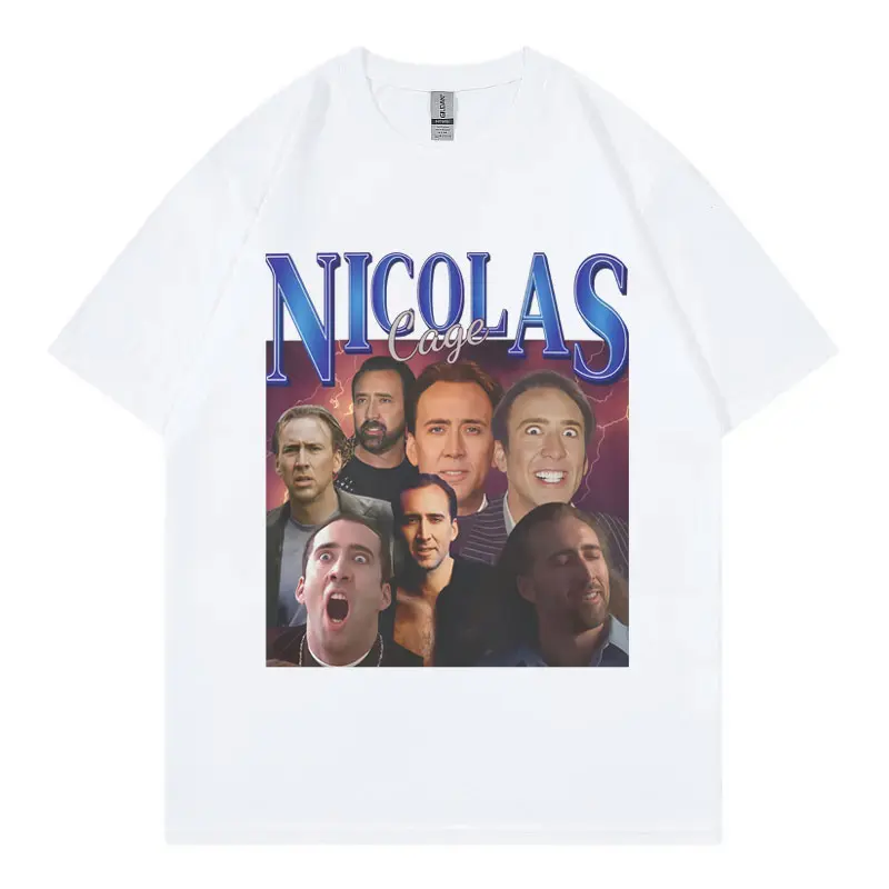 Funny Nicolas Cage Meme Graphic T Shirts High Quality Fashion Short Sleeve T-shirts Men Women Clothing Casual Oversized T-shirt
