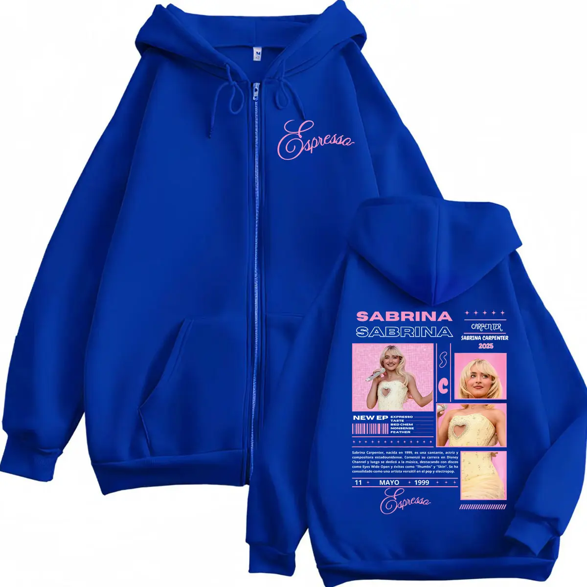 Sabrina Carpenter Tour 2025 Zipper Hoodies Fashion Y2k Aesthetic Zip Up Sweatshirts Men Women Casual Oversized Fleece Pullovers