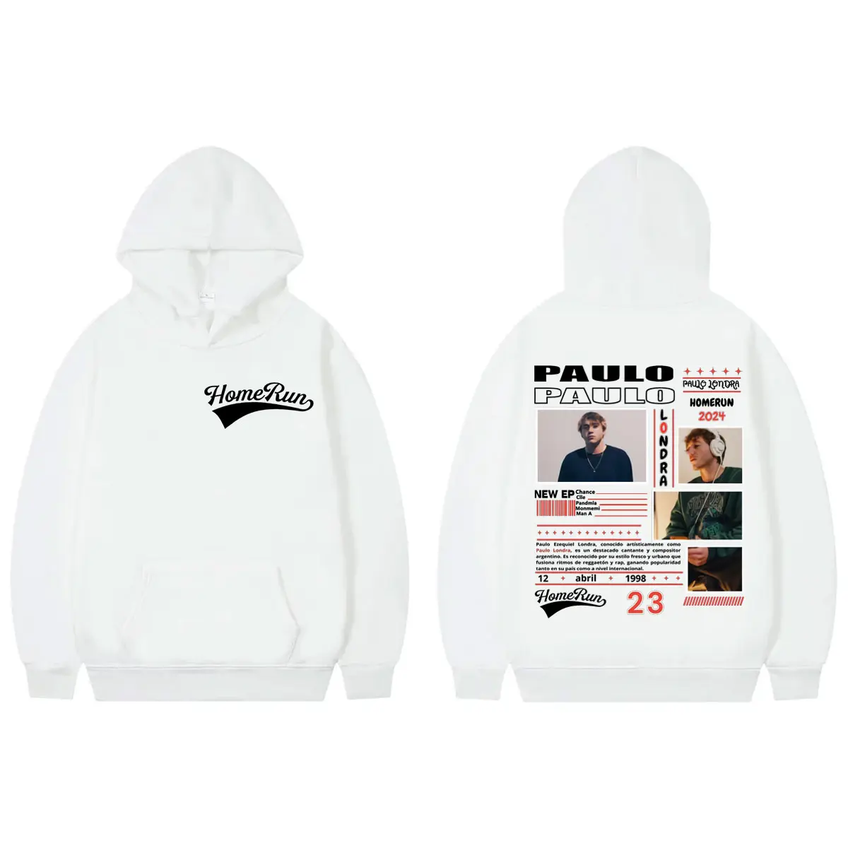 Rapper Paulo Londra Graphic Hoodies Men Women Clothing Fashion Trend Hip Hop Pullovers High Quality Fleece Oversized Sweatshirts