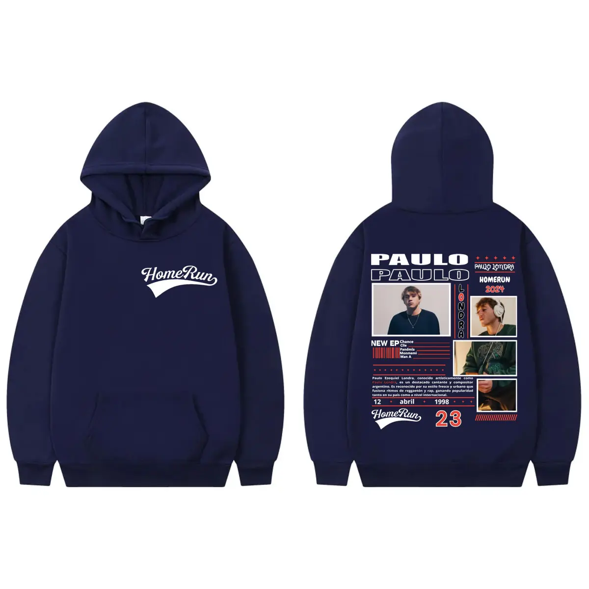 Rapper Paulo Londra Graphic Hoodies Men Women Clothing Fashion Trend Hip Hop Pullovers High Quality Fleece Oversized Sweatshirts