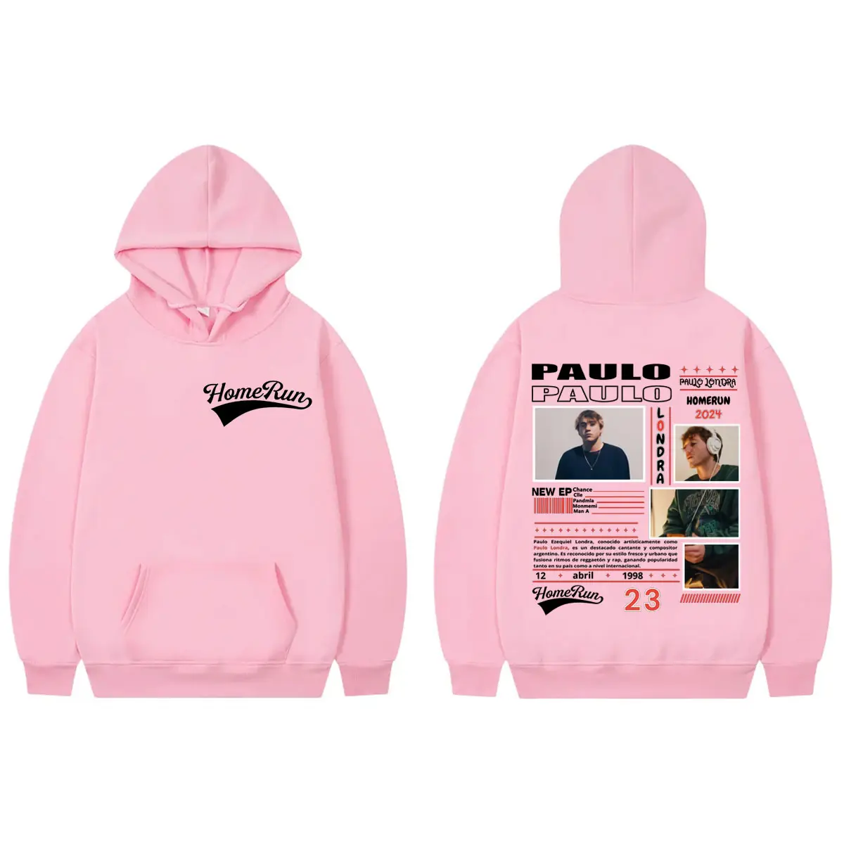 Rapper Paulo Londra Graphic Hoodies Men Women Clothing Fashion Trend Hip Hop Pullovers High Quality Fleece Oversized Sweatshirts