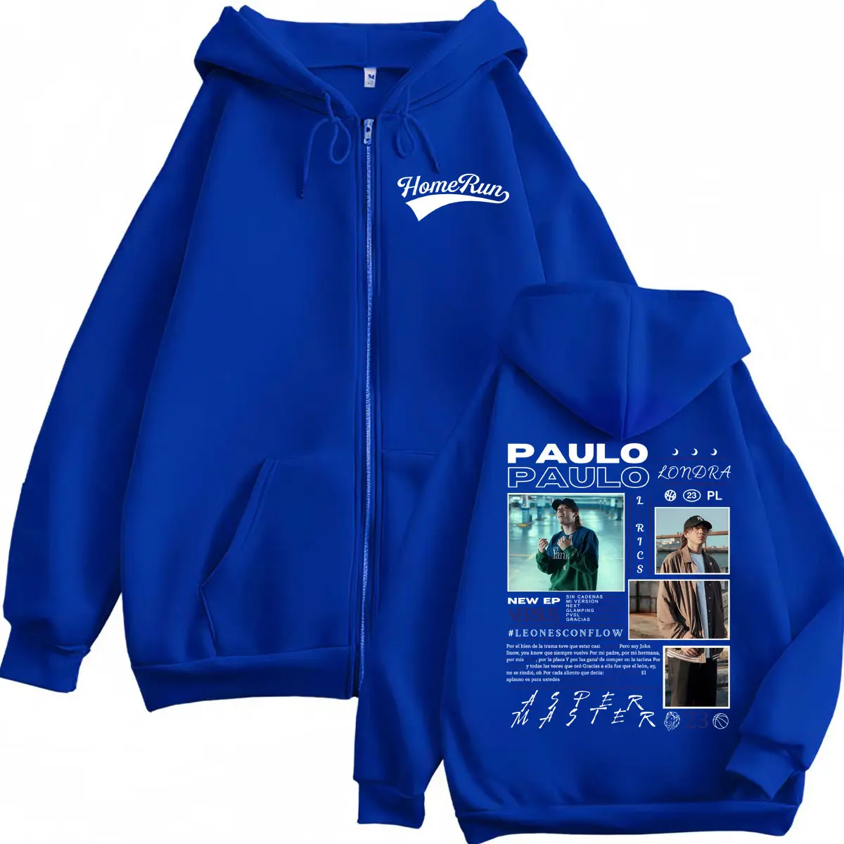 Paulo Londra Homerun Graphic Zipper Hoodie Men Women Clothing Hip Hop Pop Music Zip Up Sweatshirt Fashion Casual Loose Pullovers