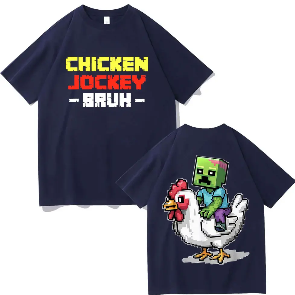 Chicken Jockey Funny Farm Animal T Shirt Men Women Fashion Trend Cartoon Short Sleeve T-shirt Summer Casual Pure Cotton T-shirts