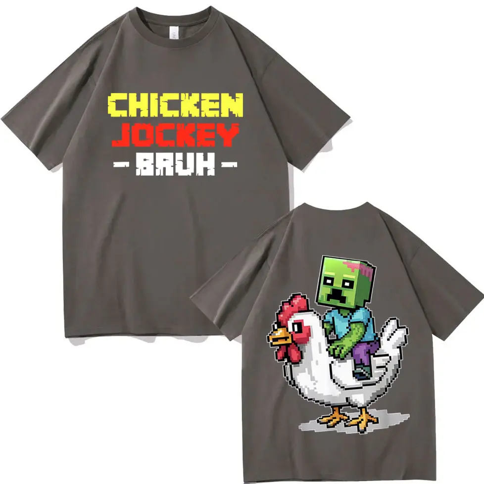 Chicken Jockey Funny Farm Animal T Shirt Men Women Fashion Trend Cartoon Short Sleeve T-shirt Summer Casual Pure Cotton T-shirts