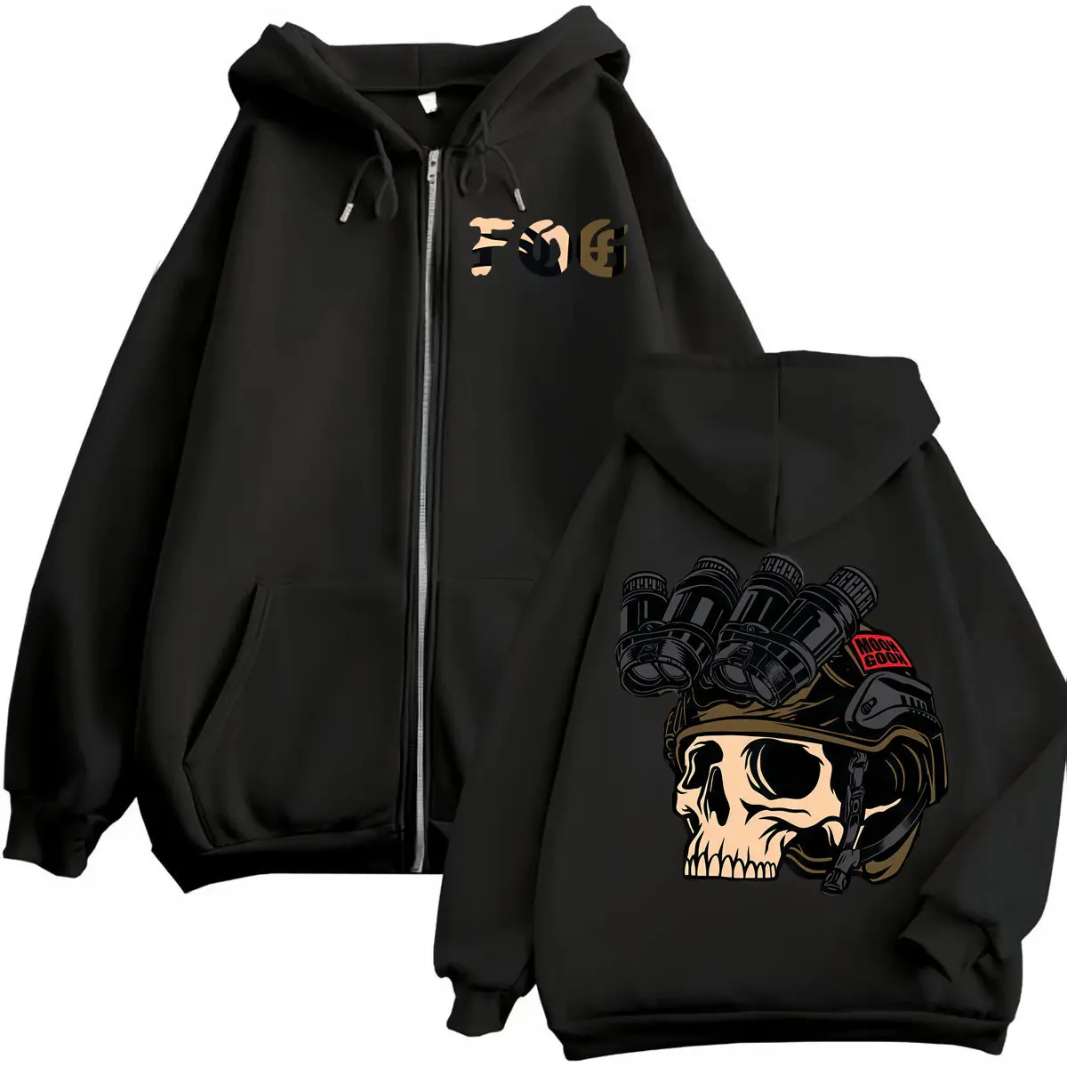 Forward Observations Group Print Zip Up Hoodie Men Women Fashion Loose Zipper Sweatshirt High Quality Fleece Oversized Pullovers
