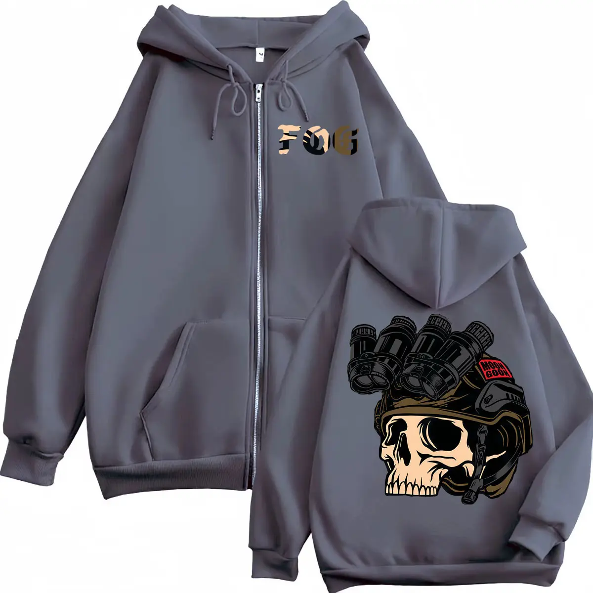 Forward Observations Group Print Zip Up Hoodie Men Women Fashion Loose Zipper Sweatshirt High Quality Fleece Oversized Pullovers