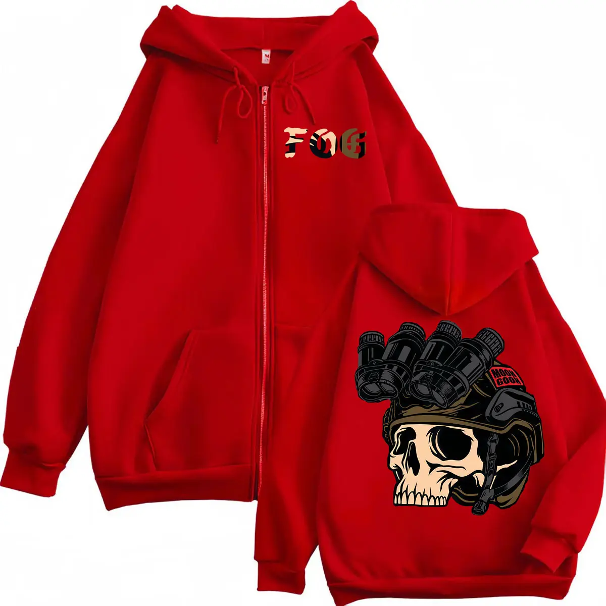 Forward Observations Group Print Zip Up Hoodie Men Women Fashion Loose Zipper Sweatshirt High Quality Fleece Oversized Pullovers