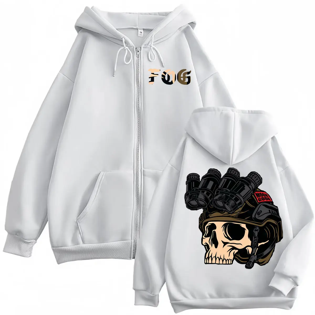 Forward Observations Group Print Zip Up Hoodie Men Women Fashion Loose Zipper Sweatshirt High Quality Fleece Oversized Pullovers