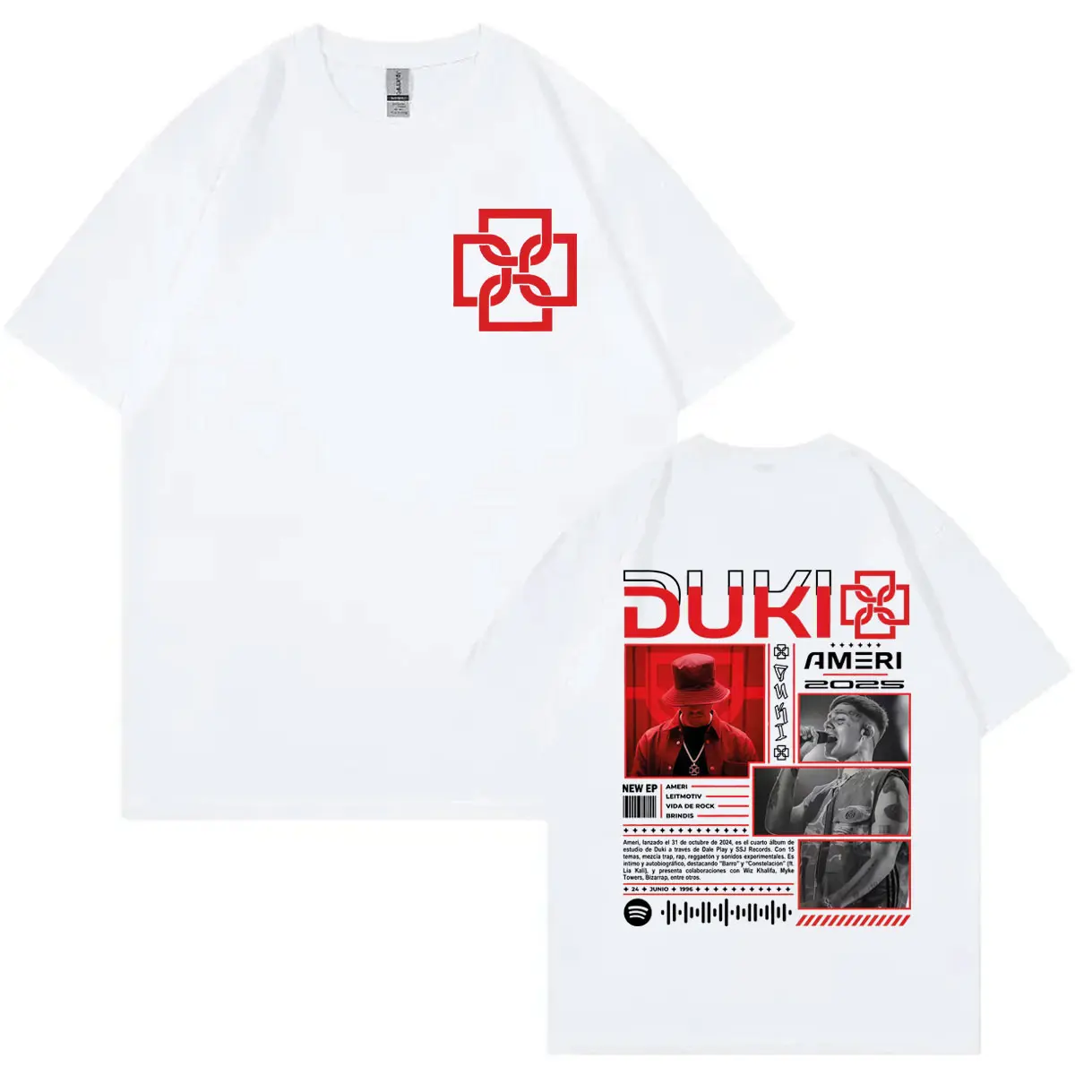 Rapper Duki Ameri Tour 2025 Graphic T Shirt Fashion Hip Hop Short Sleeve T-shirts Men Women Clothing High Quality Cotton T-shirt