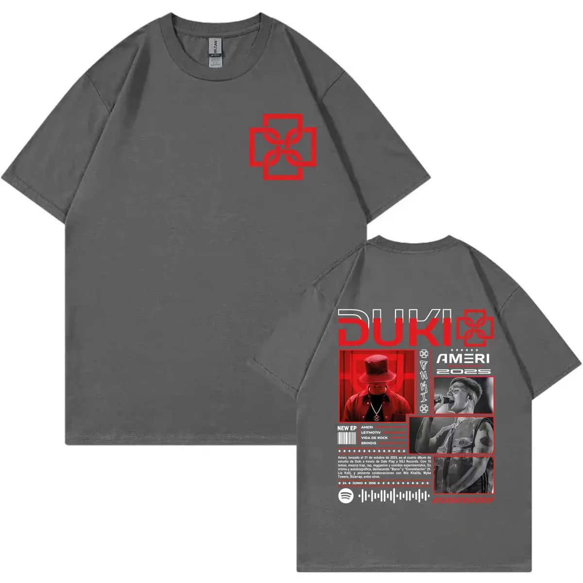 Rapper Duki Ameri Tour 2025 Graphic T Shirt Fashion Hip Hop Short Sleeve T-shirts Men Women Clothing High Quality Cotton T-shirt
