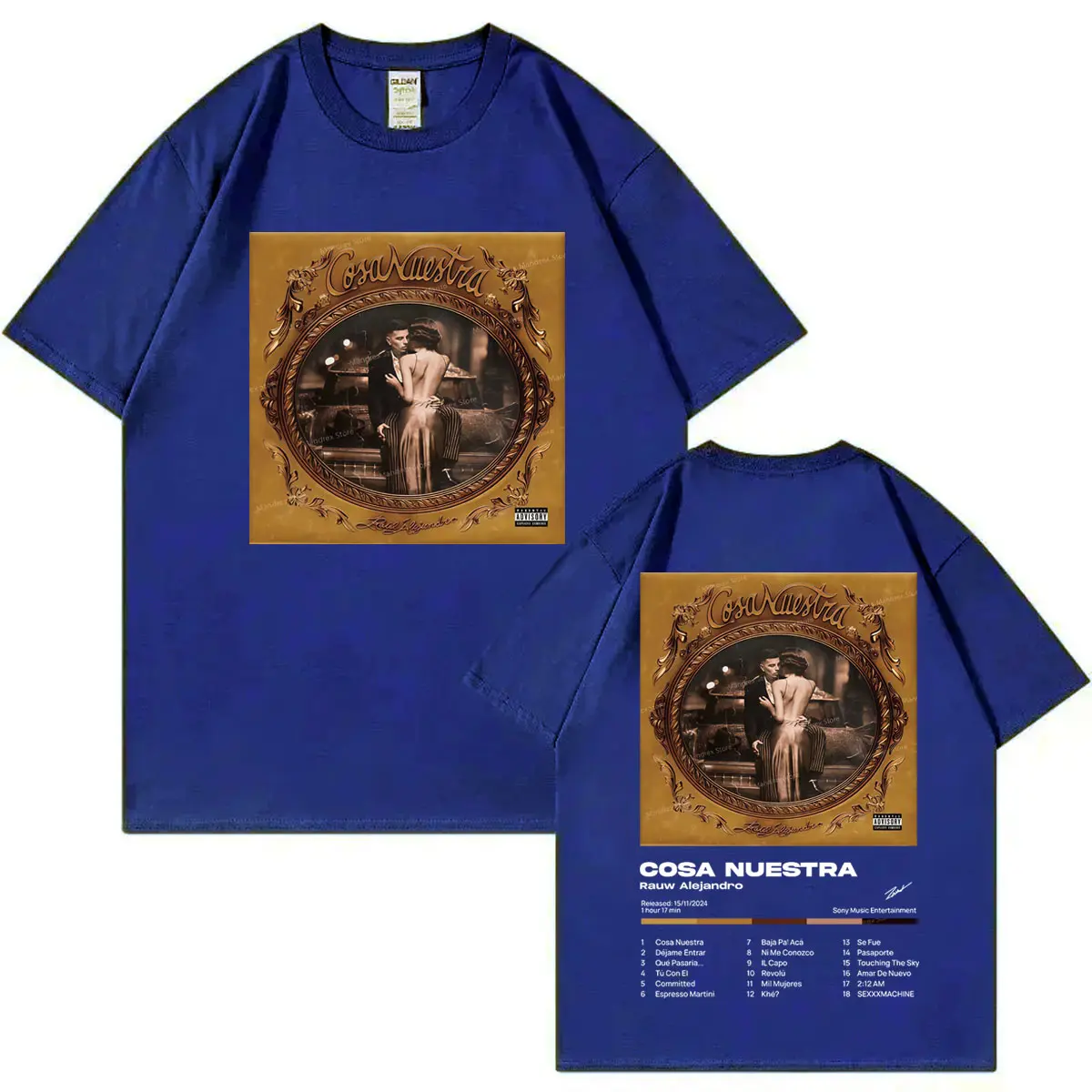 Rauw Alejandro Cosa Nuestra Album Poster Graphic T Shirts Hip Hop Vintage Short Sleeve T-shirt Men Women Casual Fashion T-shirts
