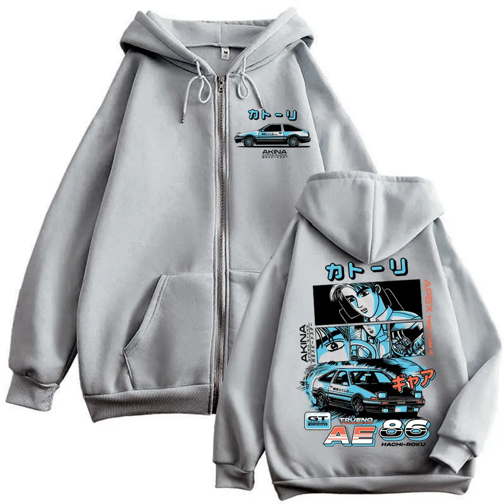 Limited Initial D Anime Zipper Hoodie Men Women Clothing Fashion Y2k Zip Up Sweatshirts Harajuku Manga Style Oversized Pullovers