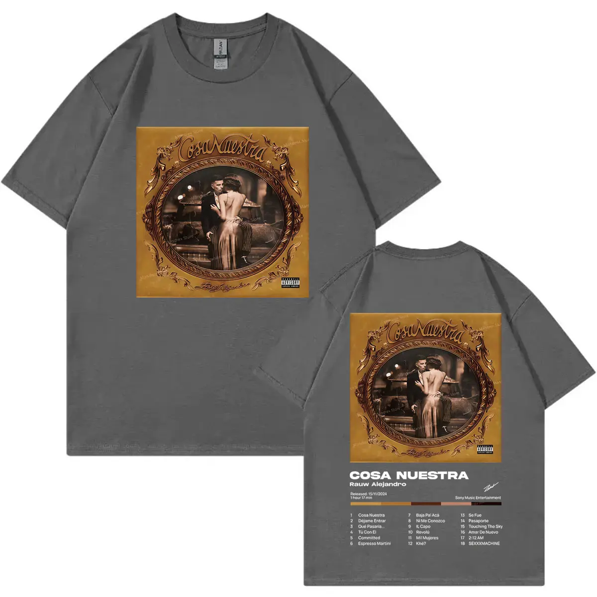 Rauw Alejandro Cosa Nuestra Album Poster Graphic T Shirts Hip Hop Vintage Short Sleeve T-shirt Men Women Casual Fashion T-shirts