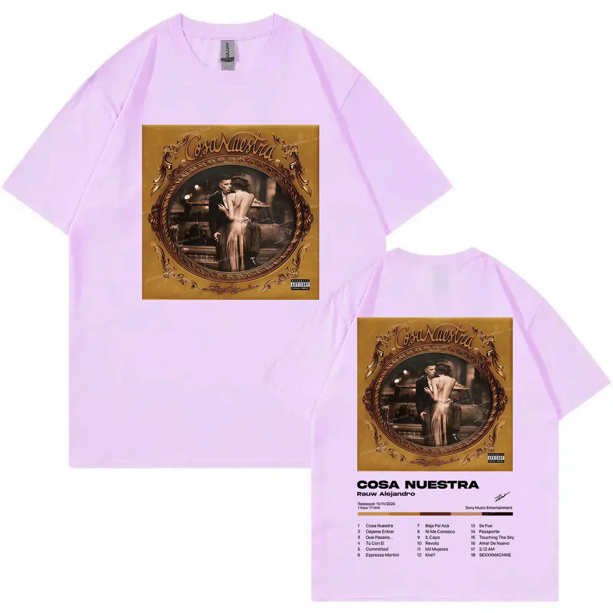 Rauw Alejandro Cosa Nuestra Album Poster Graphic T Shirts Hip Hop Vintage Short Sleeve T-shirt Men Women Casual Fashion T-shirts