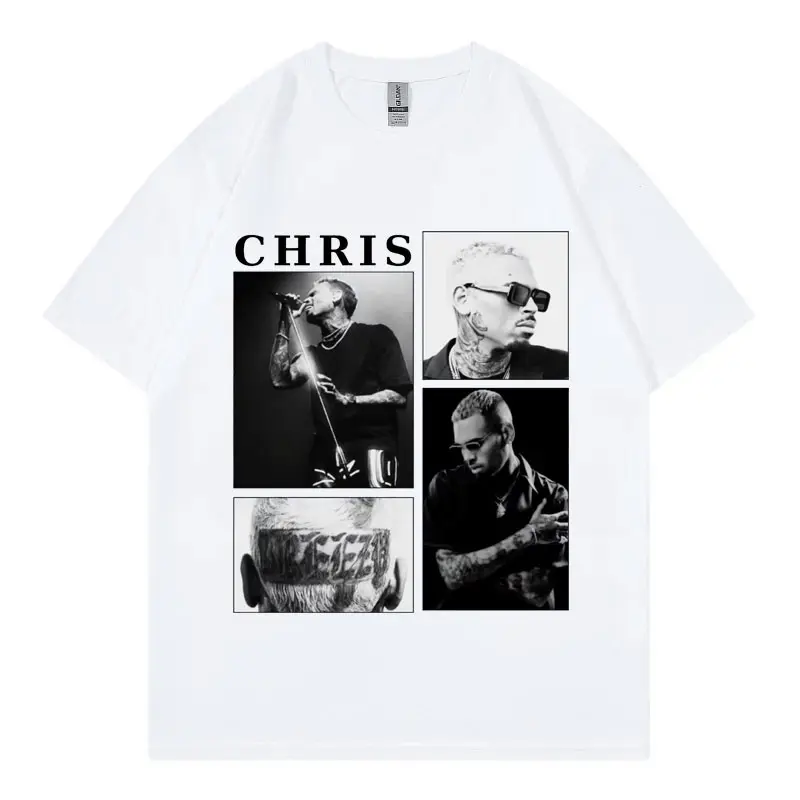 Rapper Chris Brown Graphic T Shirts Men's Women Fashion Hip Hop Vintage Short Sleeve T-shirt Summer Casual Loose Cotton T-shirts