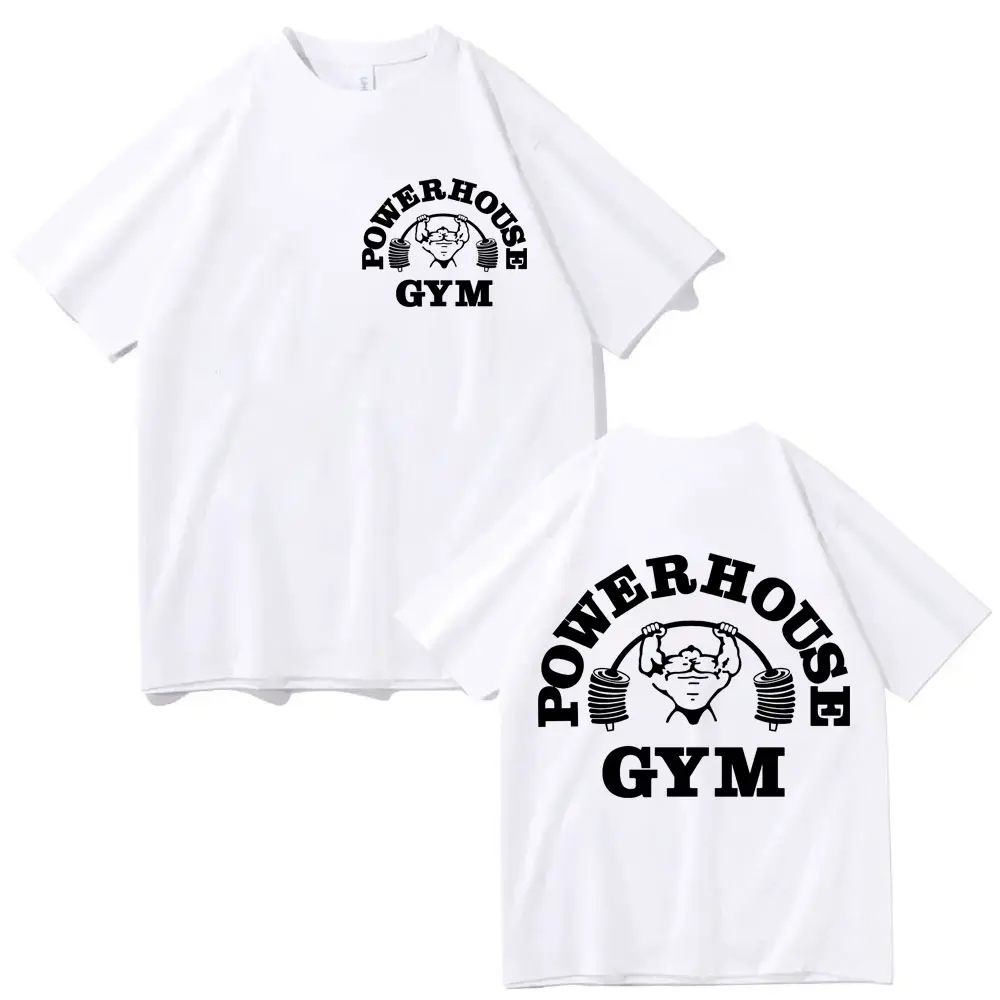 Powerhouse Gym Graphic T Shirts Men's Women's Fashion Casual Sport Short Sleeve T-shirt High Quality Cotton Oversized T-shirts