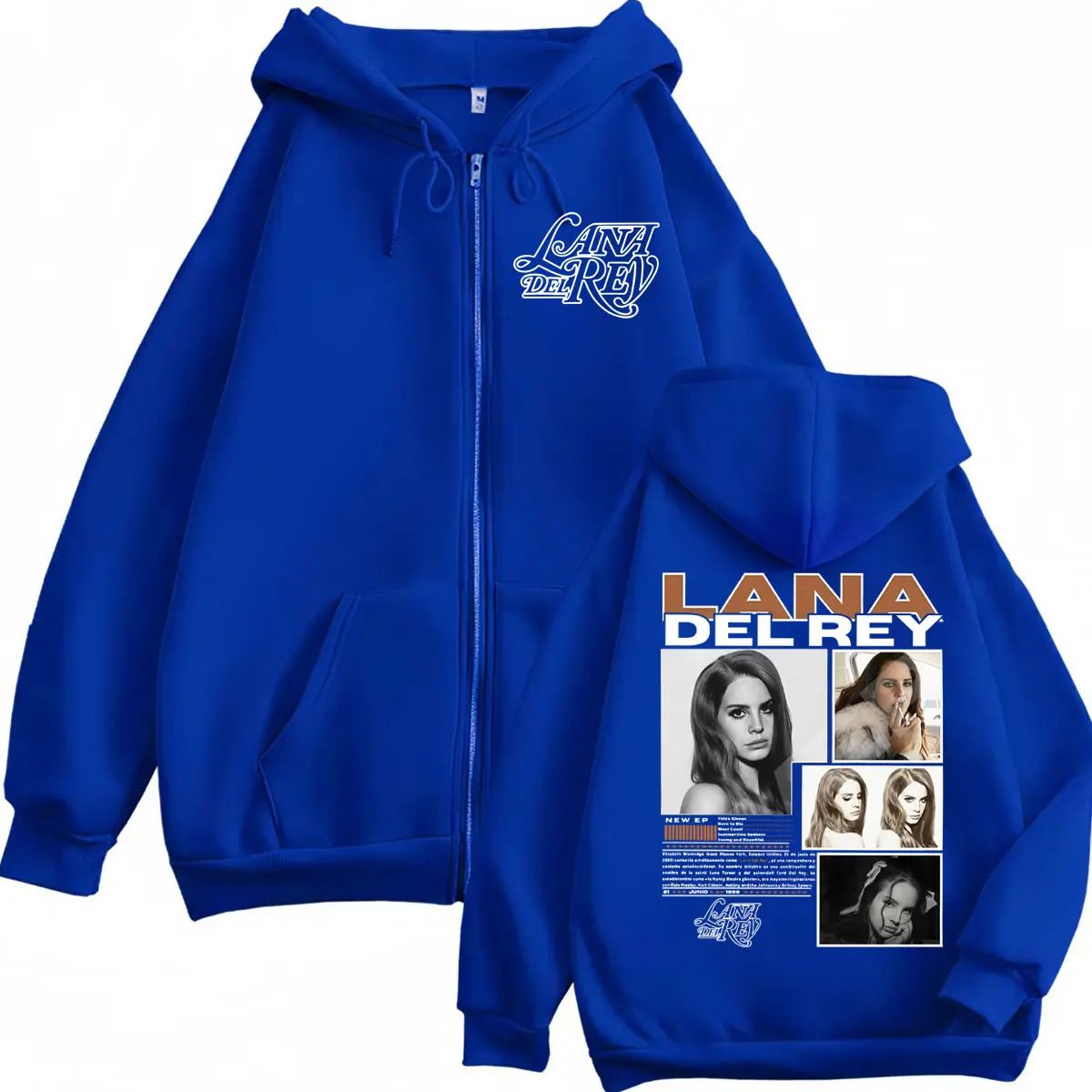Singer Lana Del Rey Album Zipper Hoodie Men's Women Fashion Aesthetic Zip Up Sweatshirts High Quality Fleece Oversized Pullovers