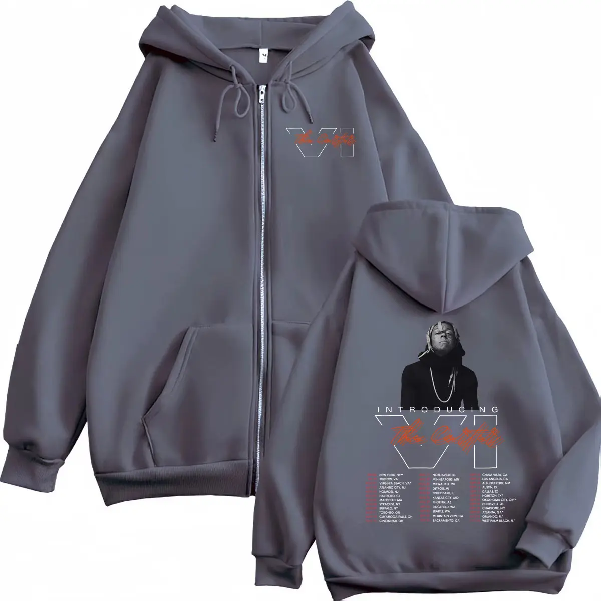 Lil Wayne Tha Carter VI Tour 2025 Merch Zipper Hoodie High Quality Fashion Zip Up Pullovers Men Women Hip Hop Retro Sweatshirts