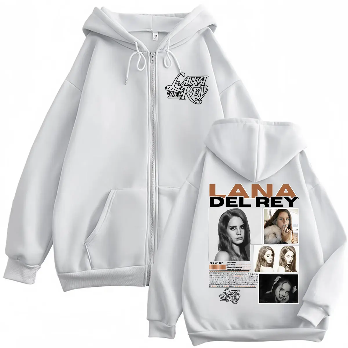 Singer Lana Del Rey Album Zipper Hoodie Men's Women Fashion Aesthetic Zip Up Sweatshirts High Quality Fleece Oversized Pullovers