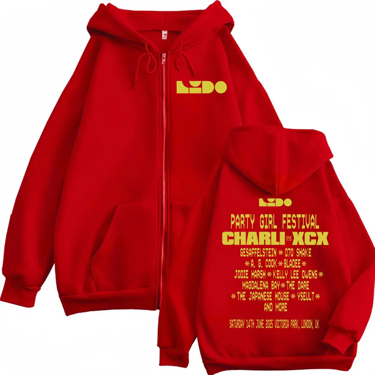 Rapper Charli Xcx Tour 2025 Zipper Hoodies Harajuku Hip Hop Pop Music Hooded Sweatshirts Men Women Casual Oversized Pullovers