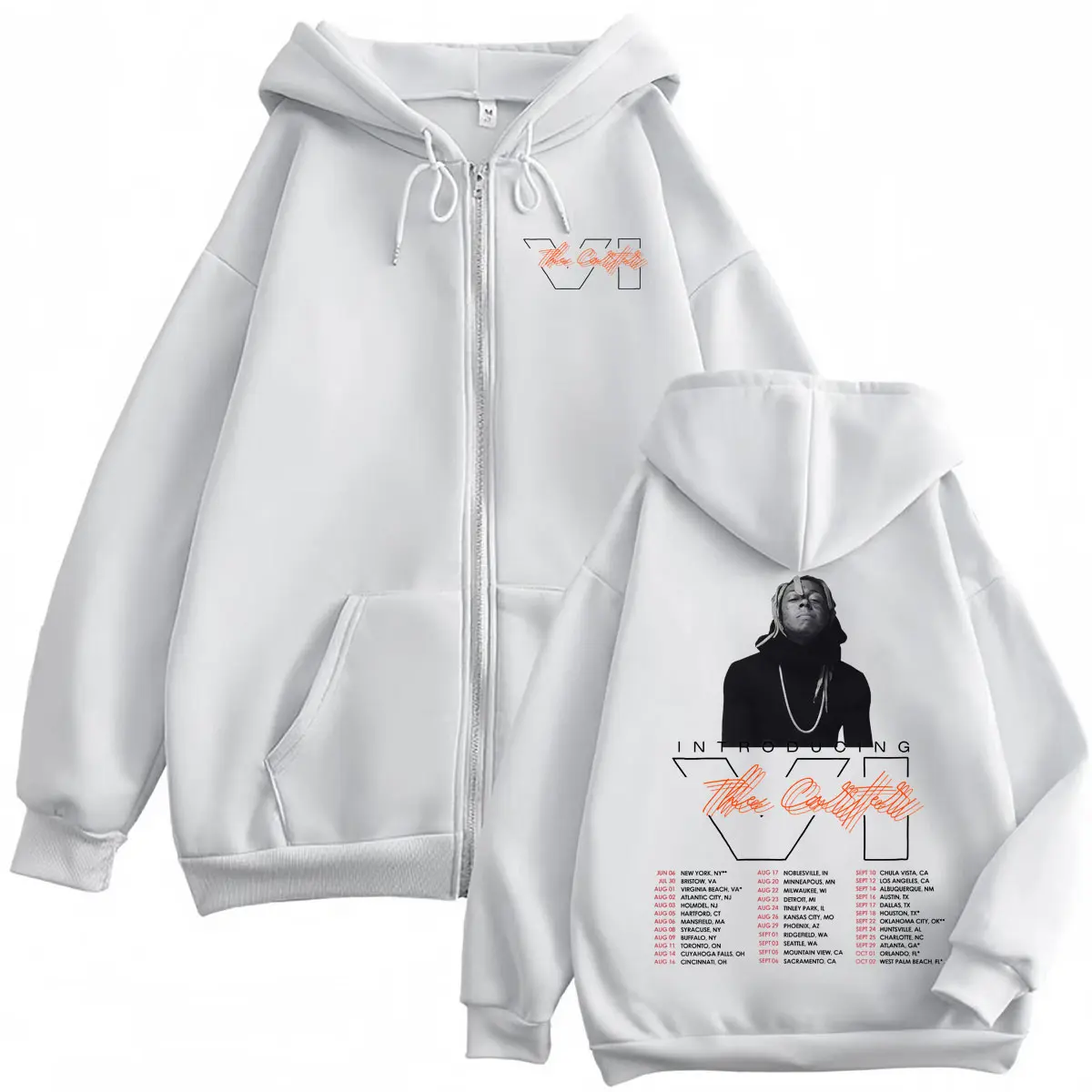 Lil Wayne Tha Carter VI Tour 2025 Merch Zipper Hoodie High Quality Fashion Zip Up Pullovers Men Women Hip Hop Retro Sweatshirts