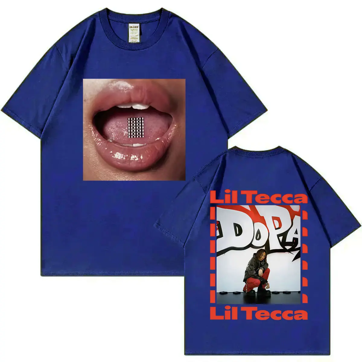 Rapper Lil Tecca Double Sided Graphic T Shirts Men Women Clothing Fashion Hip Hop T-shirt Summer Casual Loose Cotton T-shirts