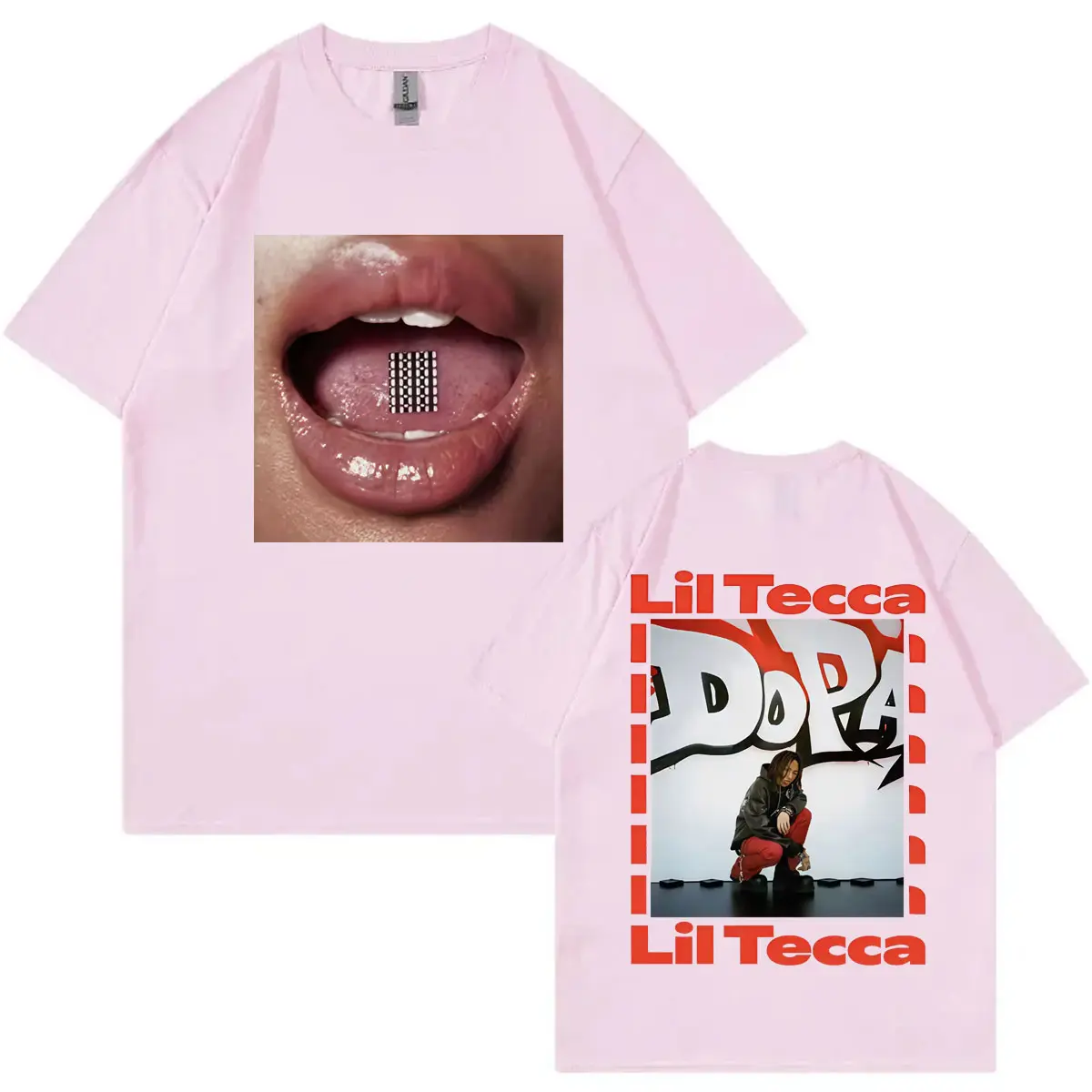 Rapper Lil Tecca Double Sided Graphic T Shirts Men Women Clothing Fashion Hip Hop T-shirt Summer Casual Loose Cotton T-shirts