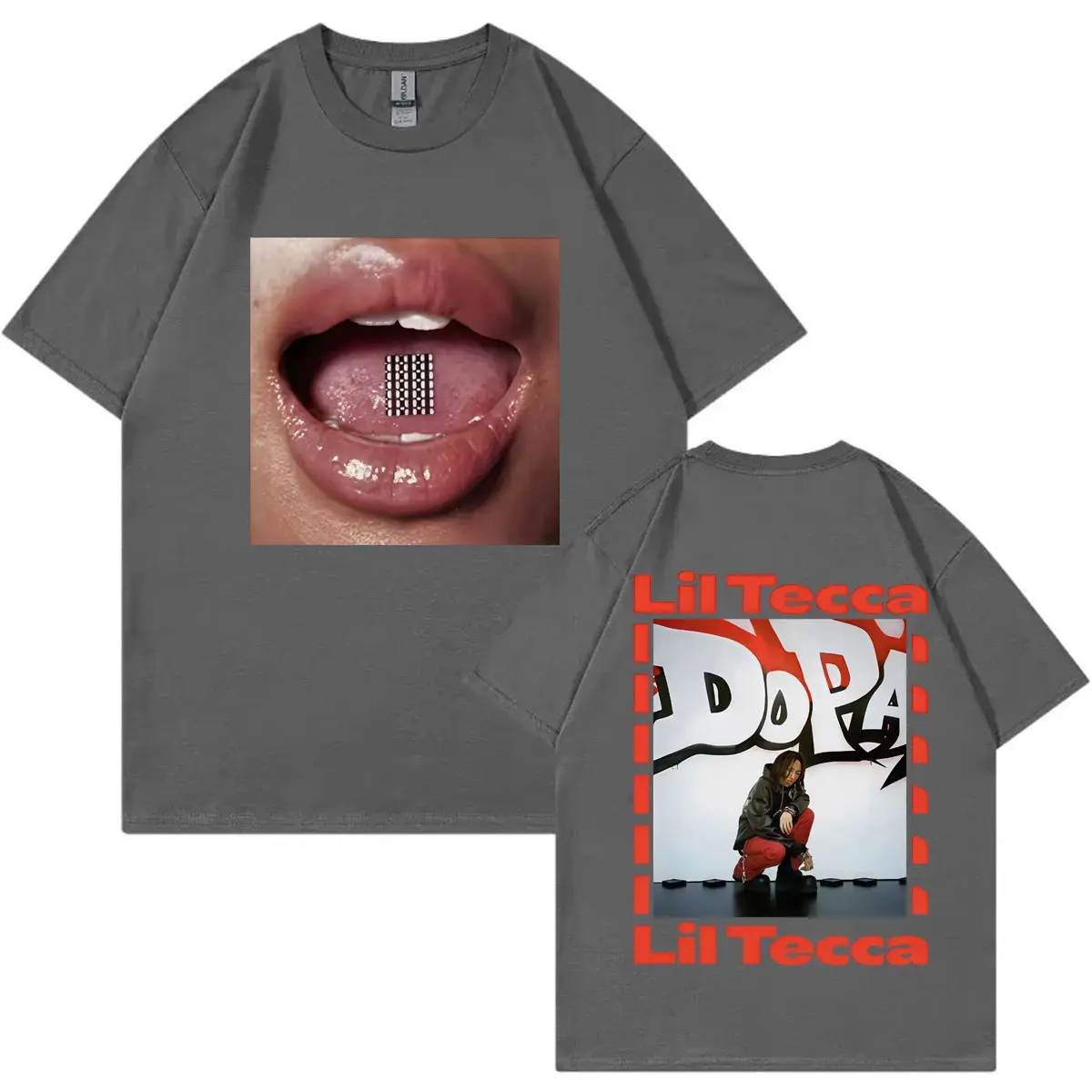 Rapper Lil Tecca Double Sided Graphic T Shirts Men Women Clothing Fashion Hip Hop T-shirt Summer Casual Loose Cotton T-shirts