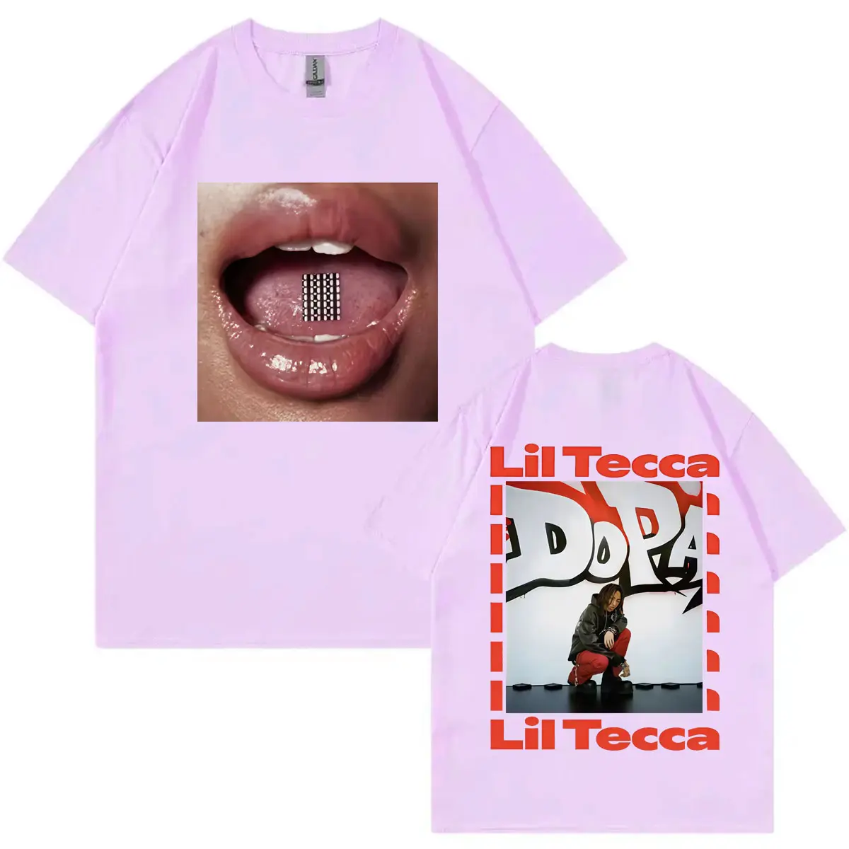 Rapper Lil Tecca Double Sided Graphic T Shirts Men Women Clothing Fashion Hip Hop T-shirt Summer Casual Loose Cotton T-shirts