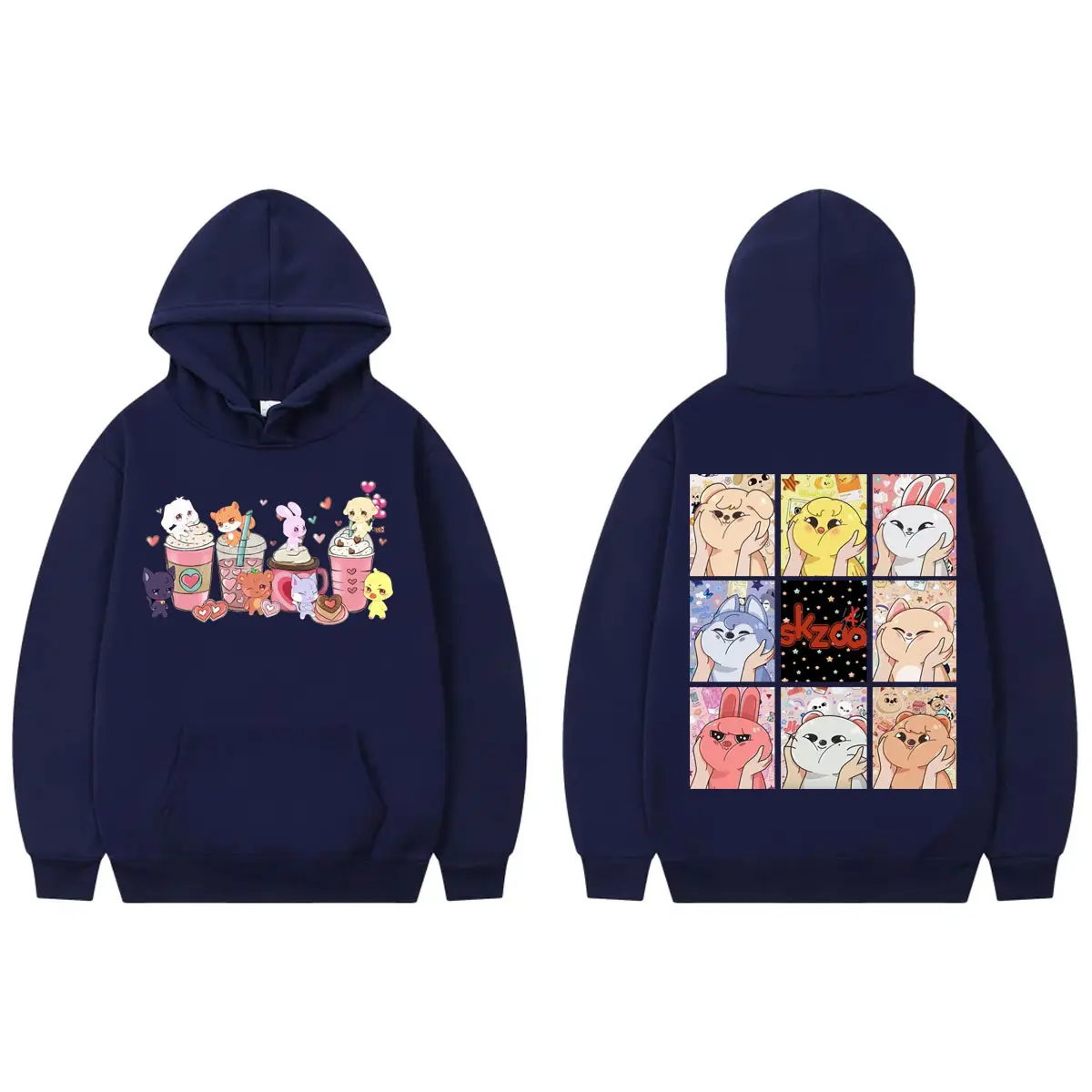 Kpop ATEEZ Cartoon Graphic Hoodie Men Women Clothing Fashion Y2k Oversized Pullovers High Quality Fleece Long Sleeve Sweatshirts