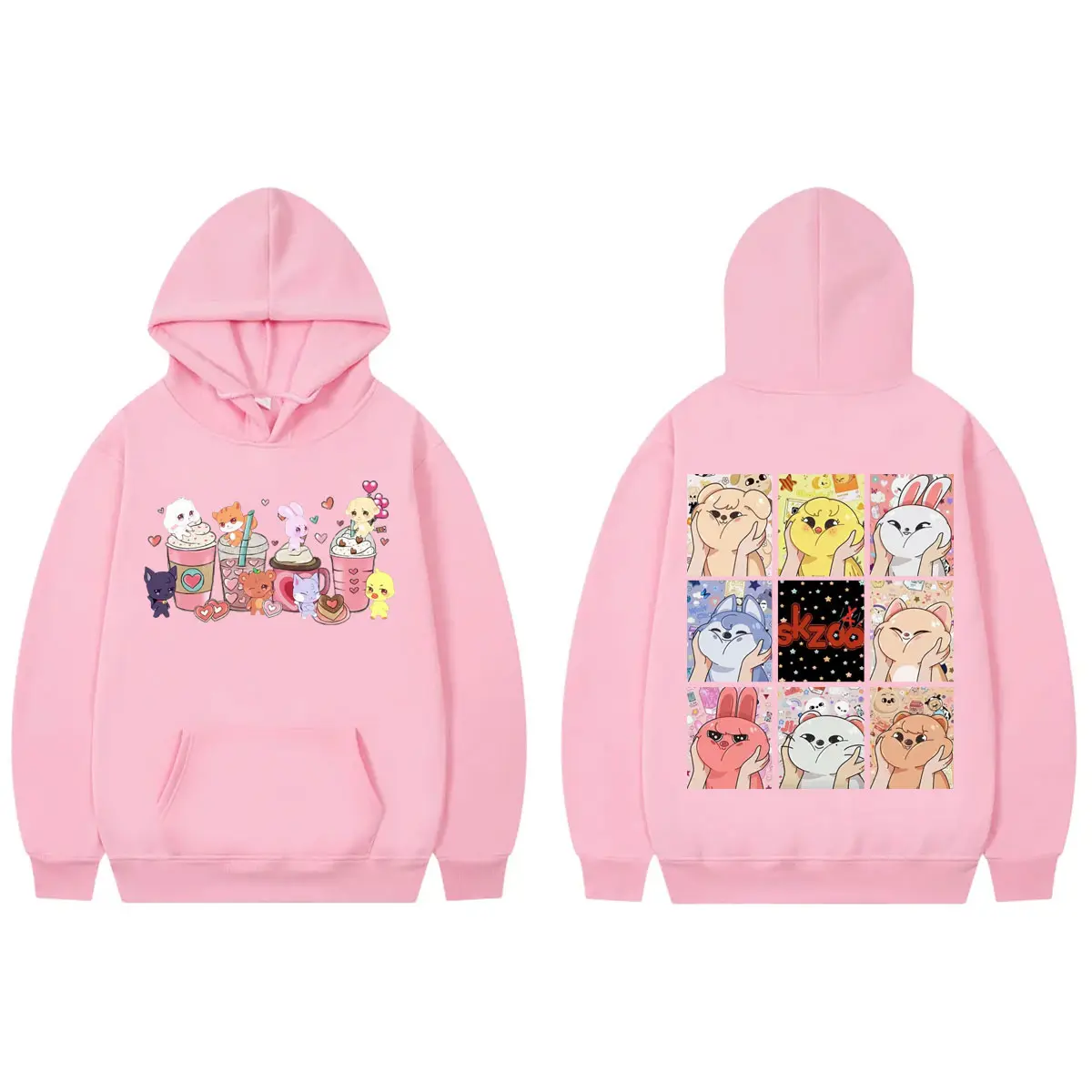 Kpop ATEEZ Cartoon Graphic Hoodie Men Women Clothing Fashion Y2k Oversized Pullovers High Quality Fleece Long Sleeve Sweatshirts