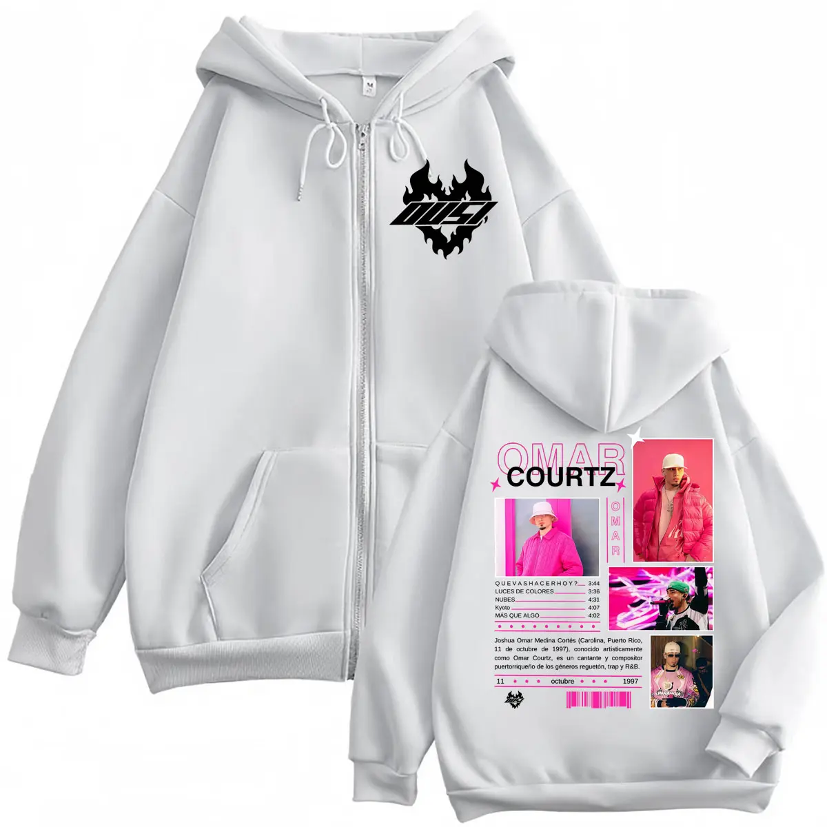 Singer Omar Courtz Merch Zipper Hoodie Harajuku Hip Hop Pop Music Zip Up Sweatshirts Men Women Clothing Fashion Y2k Pullovers