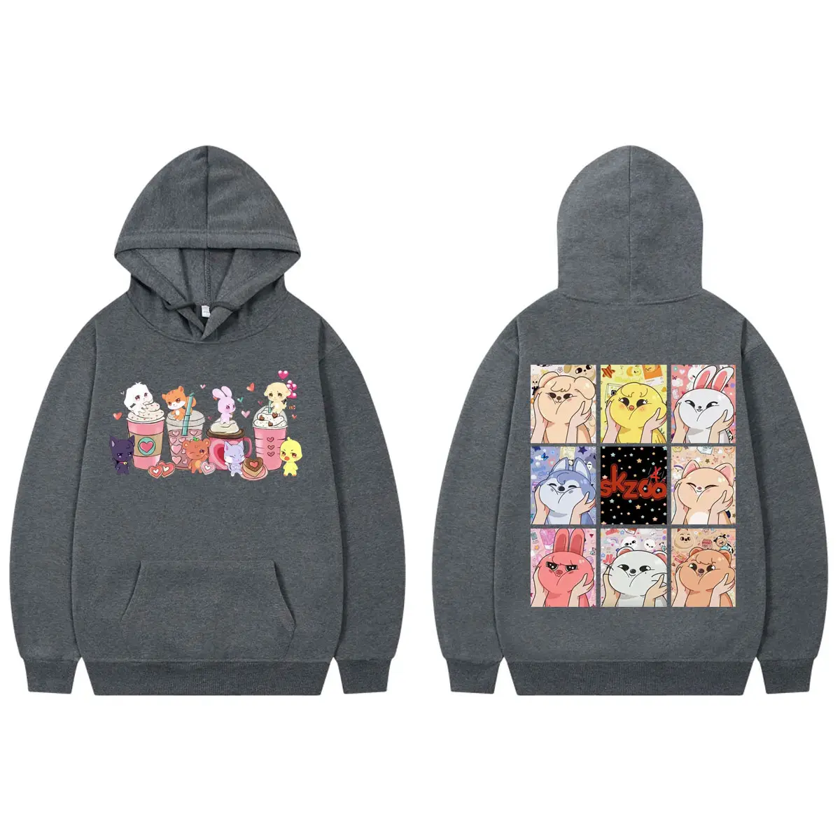 Kpop ATEEZ Cartoon Graphic Hoodie Men Women Clothing Fashion Y2k Oversized Pullovers High Quality Fleece Long Sleeve Sweatshirts