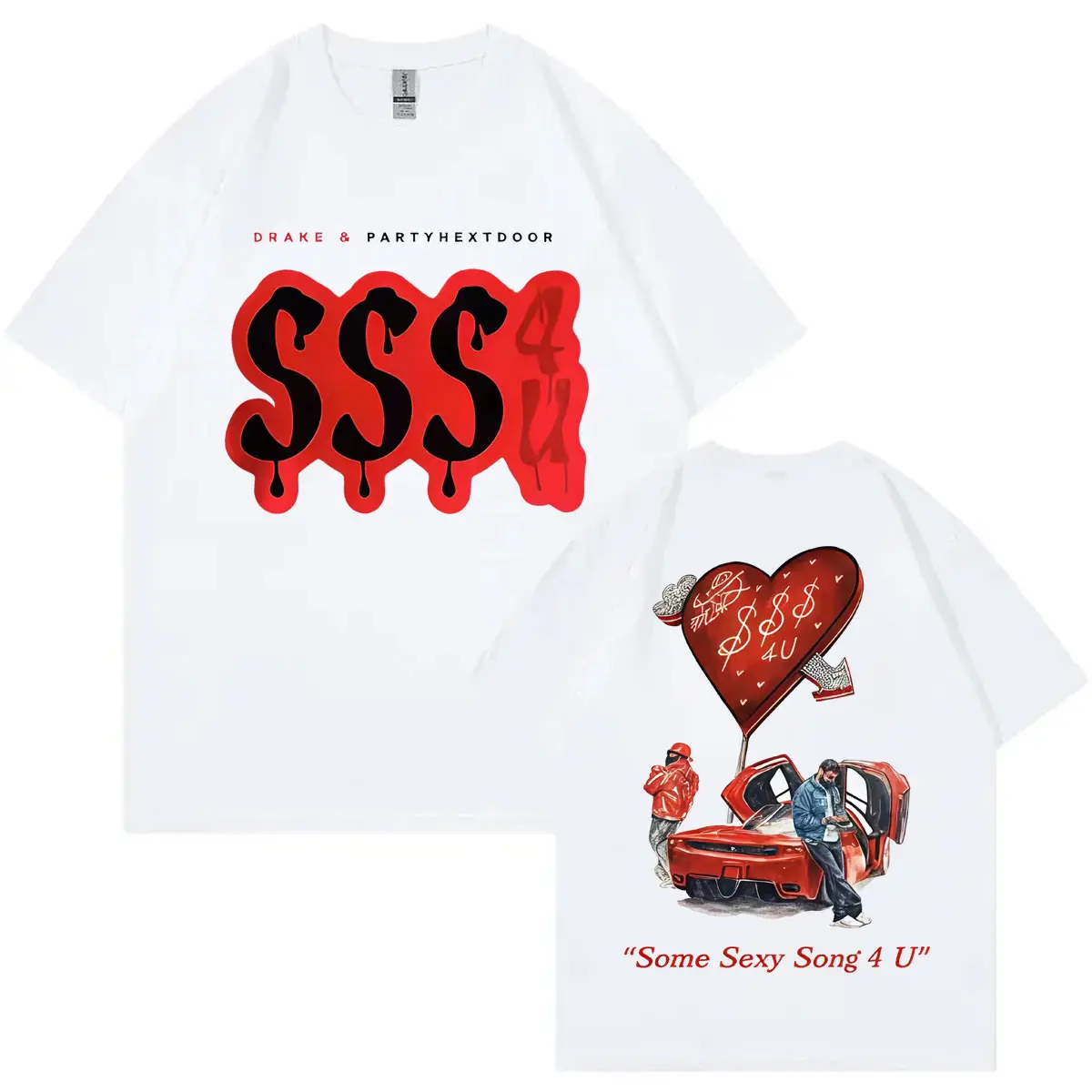 Rapper Drake & PARTYNEXTDOOR Some Sexy Songs 4 U SSS4U Merch T Shirt Fashion Y2k Oversized T-shirts Unisex Casual Cotton T-shirt