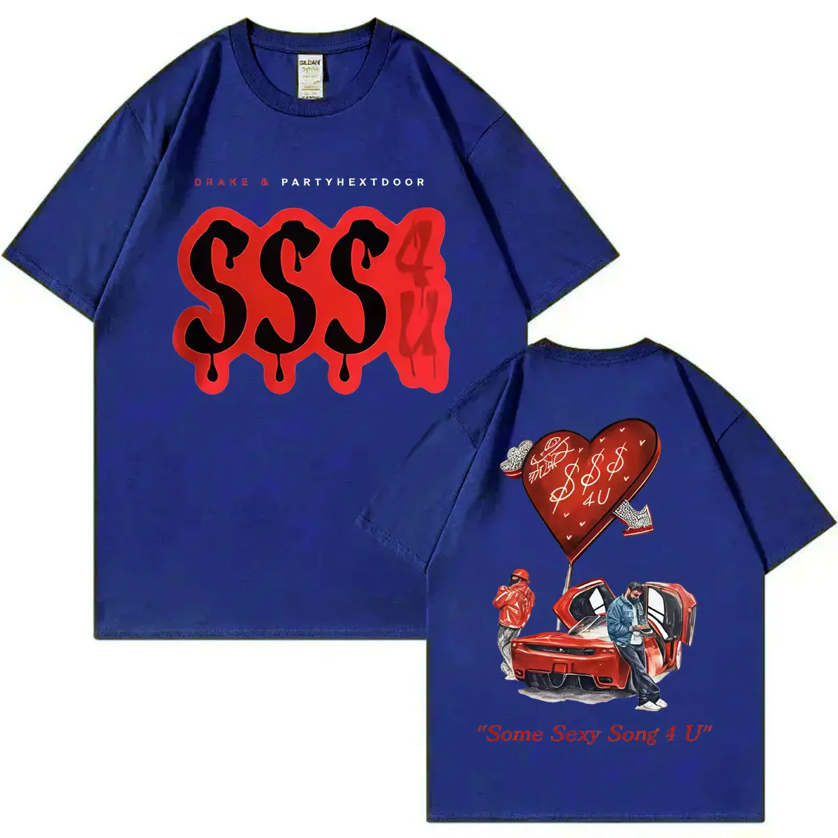 Rapper Drake & PARTYNEXTDOOR Some Sexy Songs 4 U SSS4U Merch T Shirt Fashion Y2k Oversized T-shirts Unisex Casual Cotton T-shirt