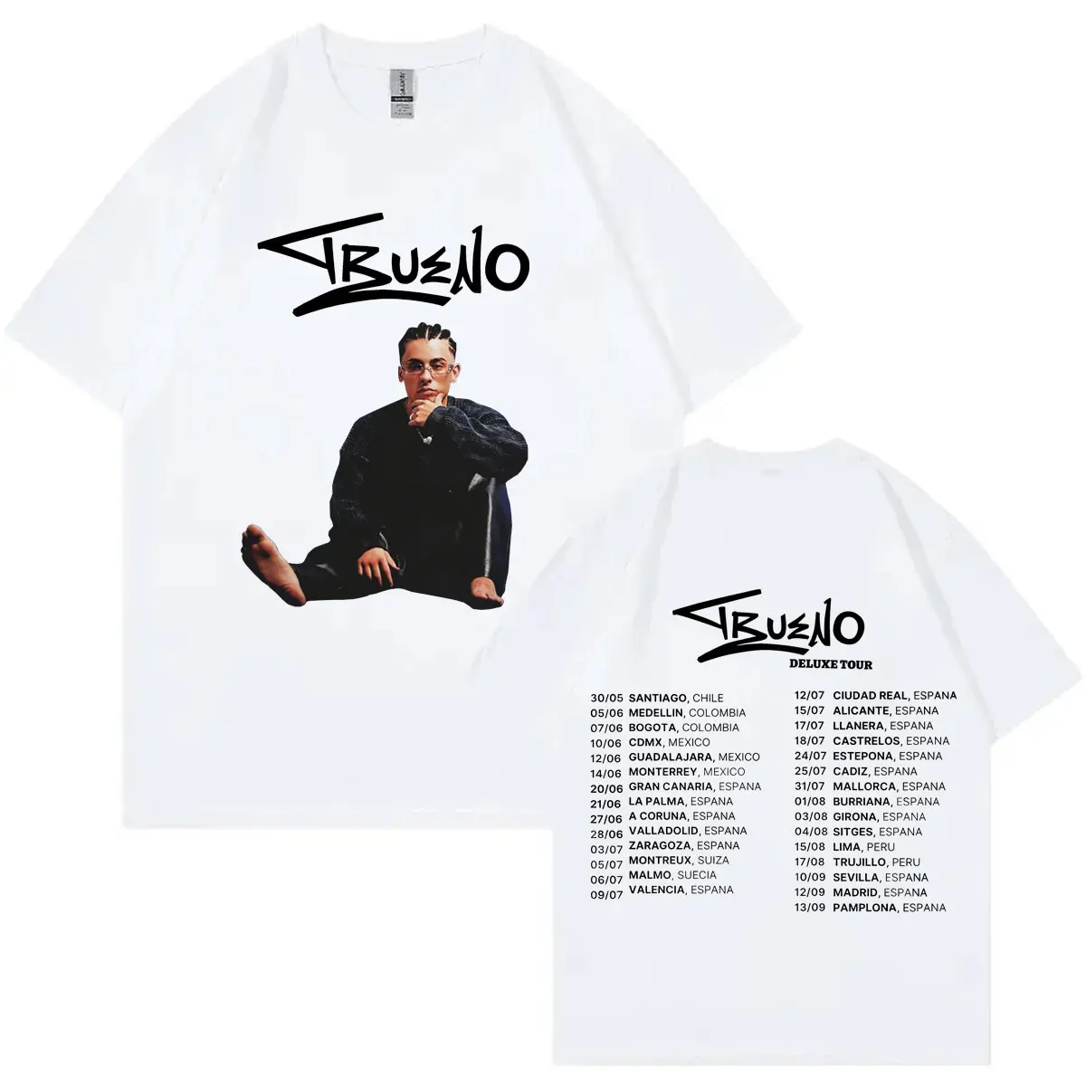 Rapper Trueno World Tour 2025 T-shirt Harajuku Hip Hop Rap Pop Music T-shirts Men Women Casual Fashion Loose T Shirt Streetwear
