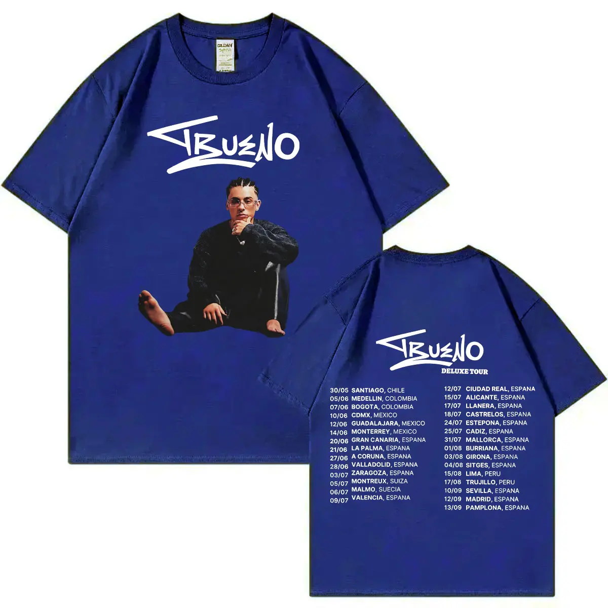 Rapper Trueno World Tour 2025 T-shirt Harajuku Hip Hop Rap Pop Music T-shirts Men Women Casual Fashion Loose T Shirt Streetwear