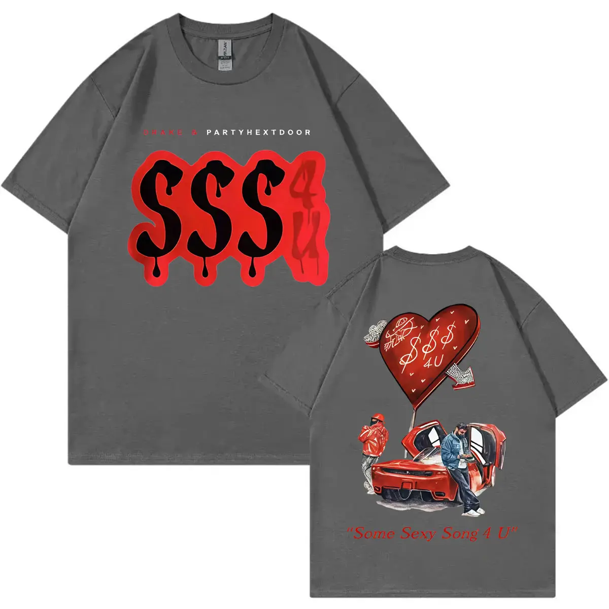 Rapper Drake & PARTYNEXTDOOR Some Sexy Songs 4 U SSS4U Merch T Shirt Fashion Y2k Oversized T-shirts Unisex Casual Cotton T-shirt