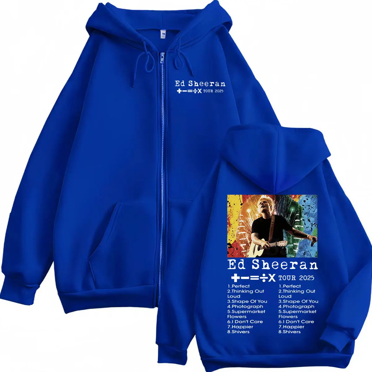 Ed Sheeran Tour 2025 Graphic Zipper Hoodie High Quality Fashion Zip Up Hooded Sweatshirts Men Women Casual Oversized Pullovers