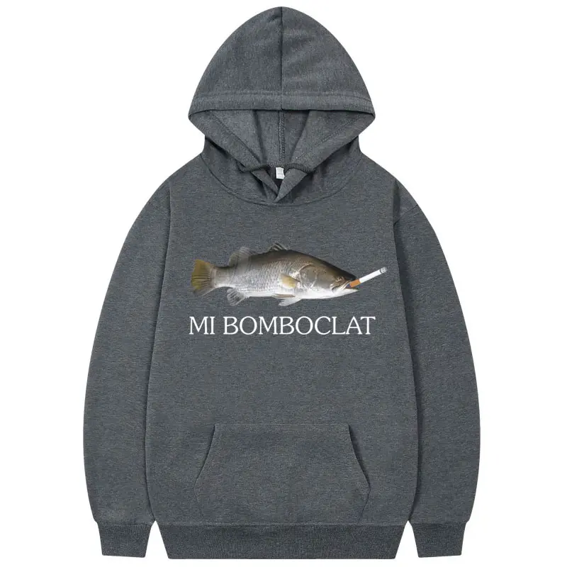 Funny Bomboclat Fish Meme Hoodies High Quality Fashion Oversized Pullovers Men Women Casual Long Sleeve Sweatshirts Streetwear