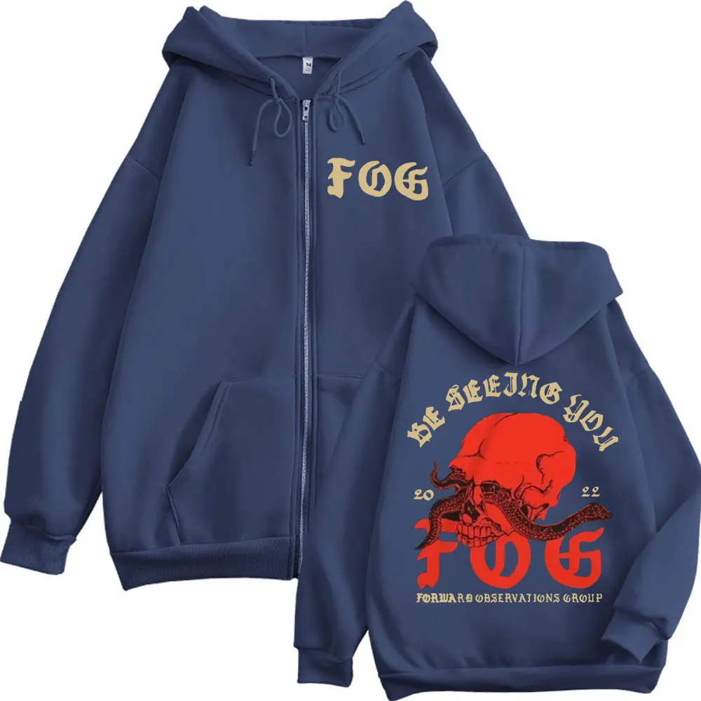 Forward Observations Group Be Seeing You Zipper Hoodie Fashion Y2k Oversized Zip Up Sweatshirt Unisex Oversized Fleece Pullovers